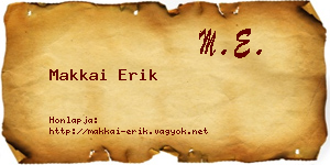Makkai Erik névjegykártya
